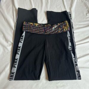 Y2K Victoria's Secret Bling foldover Waist Flare Yoga Pants